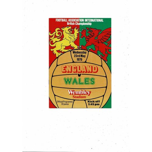1979 England v Wales Football Programme