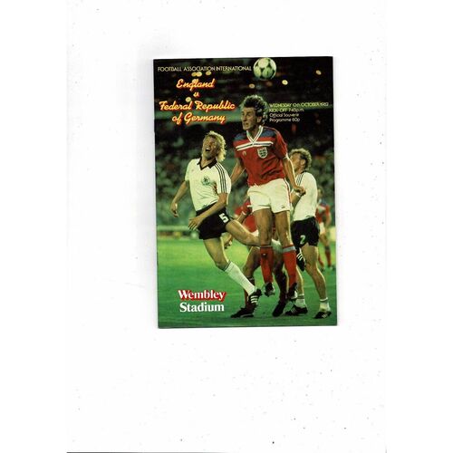 1982 England v GDR Football Programme