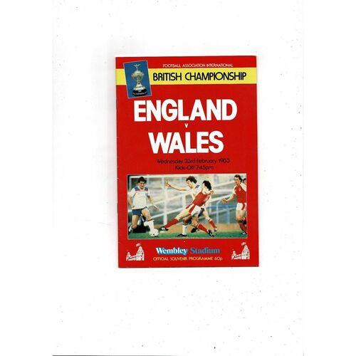 1983 England v Wales Football Programme