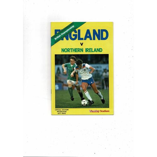 1984 England v Northern Ireland Football Programme