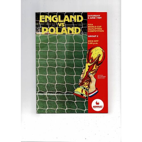 1989 England v Poland Football Programme