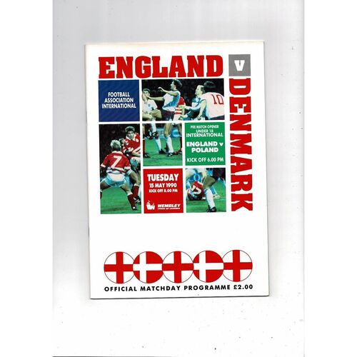 1990 England v Denmark Football Programme