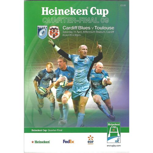 2009 Cardiff Blues v Toulouse Heineken Cup Quarter Final Rugby Union Programme & Match Ticket