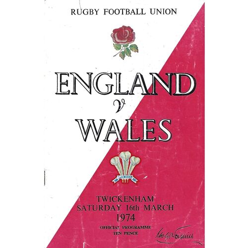 England Rugby Union Programmes