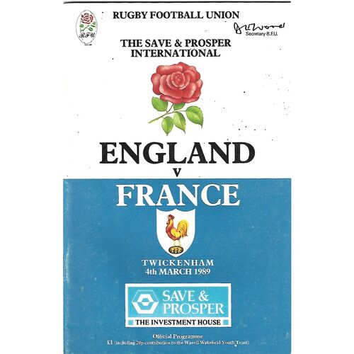 France Rugby Union Programmes