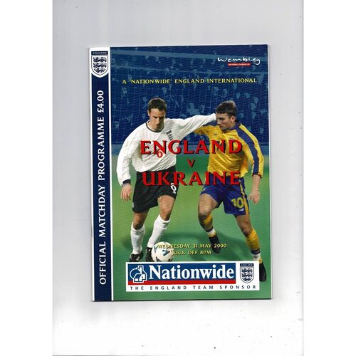 2000 England v Ukraine Football Programme