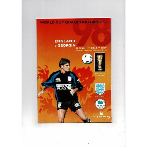 1997 England v Georgia Football Programme