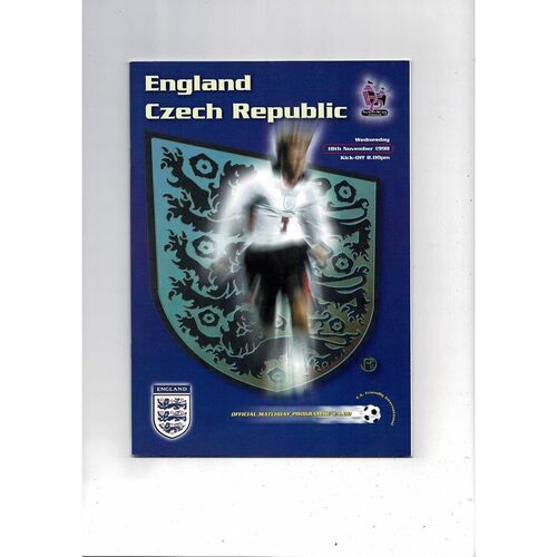 1998 England v Czech Republic Football Programme