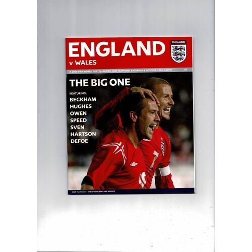 2004 England v Wales Football Programme @ Manchester united