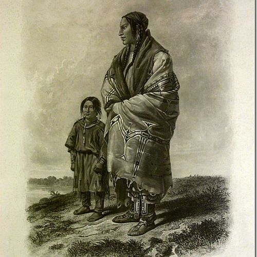 Dacota Woman and Assiniboin Girl