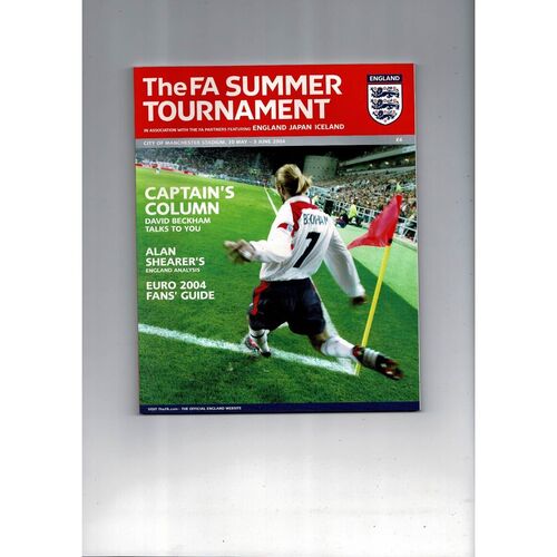2004 England v Japan & Iceland Summer Tournament Football Programme