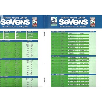 2009 London Sevens IRB World Sevens Series Rugby Union Programme