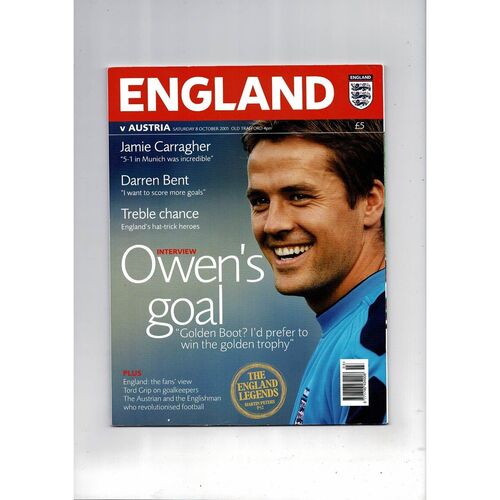 2005 England v Austria Football Programme @ Manchester United