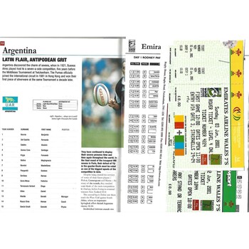 2001 Wales Sevens IRB World Sevens Series Rugby Union Programme & Match Ticket