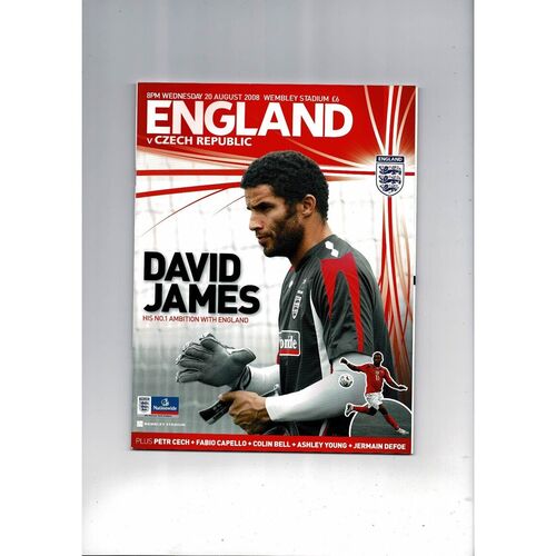 2008 England v Czech Republic Football Programme
