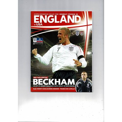 2008 England v USA Football Programme
