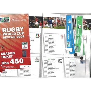 2009 Dubai Sevens IRB World Sevens Series Rugby Union Programme & Match Ticket
