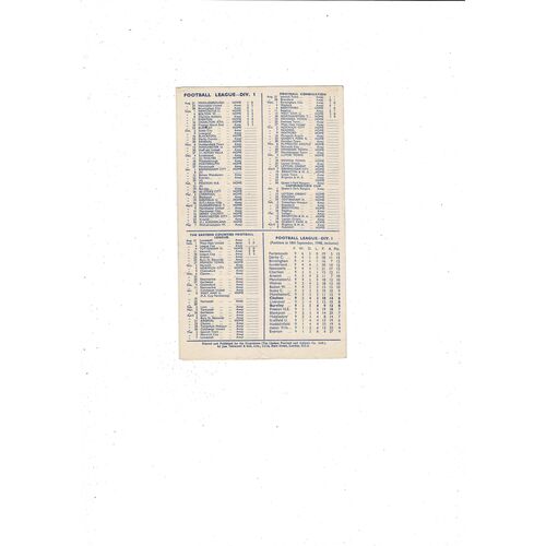 1948/49 Chelsea v Burnley Football Programme