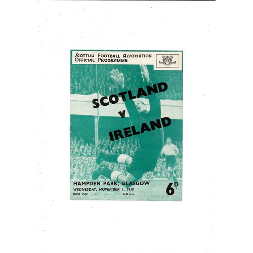1950 Scotland v Northern Ireland Football Programme Autographed