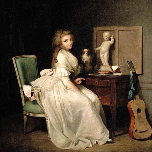 A Lady Seated at Her Desk