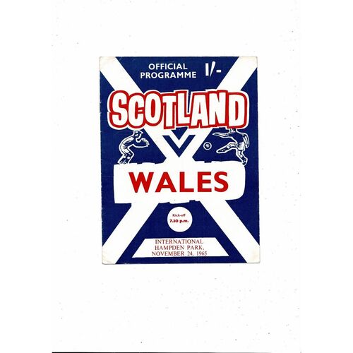 1965 Scotland v Wales Football Programme