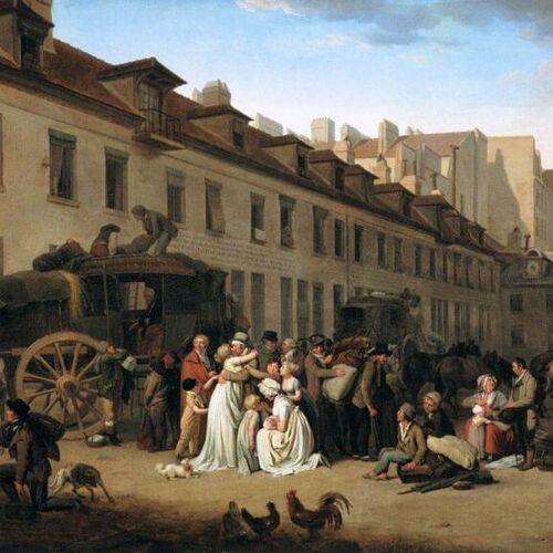 The Arrival of a Stage-Coach in the Courtyard of the Messageries