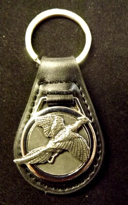 pewter/ leather Key fobs