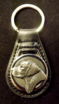 pewter/ leather Key fobs