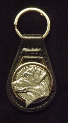 pewter/ leather Key fobs