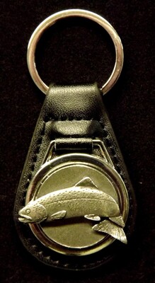 pewter/ leather Key fobs