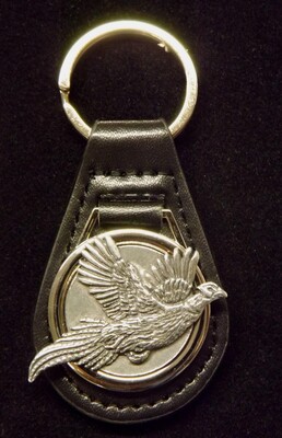 pewter/ leather Key fobs