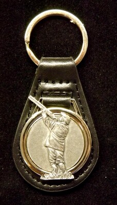 pewter/ leather Key fobs