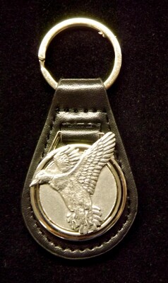 pewter/ leather Key fobs