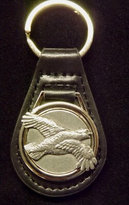 pewter/ leather Key fobs
