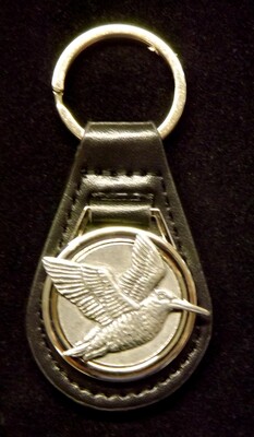 pewter/ leather Key fobs