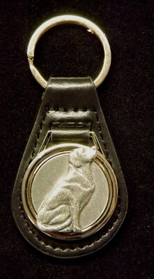 pewter/ leather Key fobs