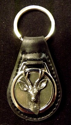 pewter/ leather Key fobs