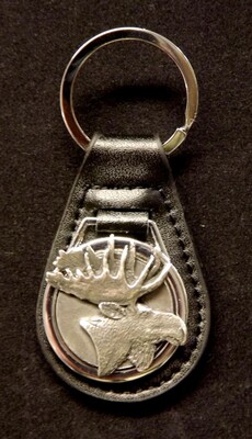 pewter/ leather Key fobs