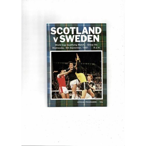 1981 Scotland v Sweden Football Programme