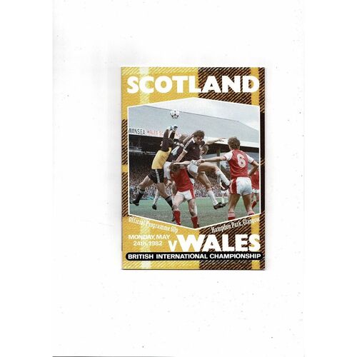 1982 Scotland v Wales Football Programme