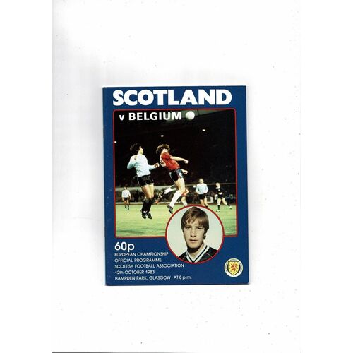 1983 Scotland v Belgium Football Programme