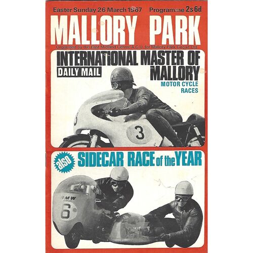 1967 Mallory Park International Master of Mallory Motor Cycle Race Meeting (26/03/1967) Motor Cycle Racing Programme