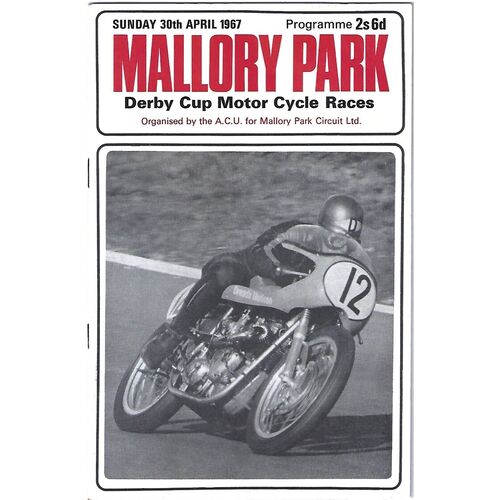 1967 Mallory Park Derby Cup Motor Cycle Race Meeting (30/04/1967) Motor Cycle Racing Programme