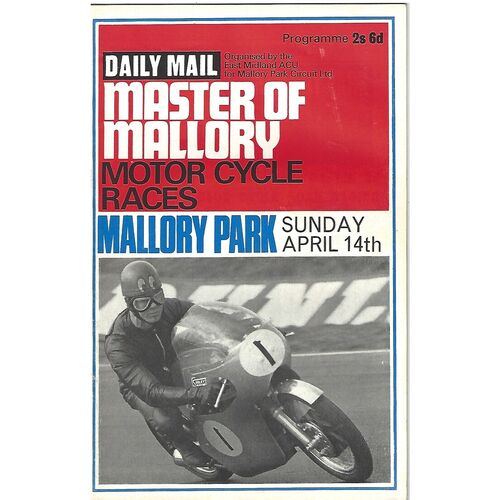 1968 Mallory Park Master of Mallory Motor Cycle Race Meeting (14/04/1968) Motor Cycle Racing Programme