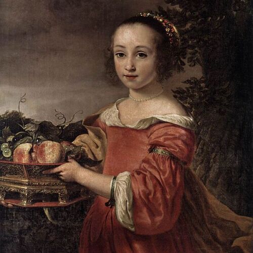 Petronella Elias with a Basket of Fruit