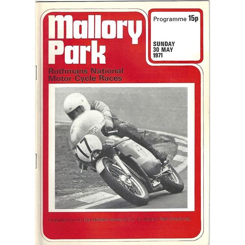 1971 Mallory Park Rothmans National Motor Cycle Race Meeting (30/05/1971) Motor Cycle Racing Programme