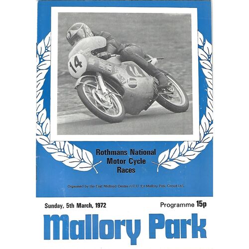 Mallory Park Motor Racing/Motor Cycle Racing Programmes