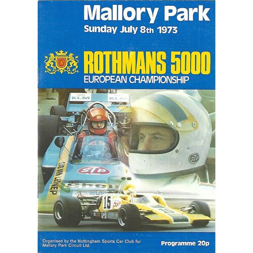 1973 Mallory Park Rothmans 5000 European Championship Motor Racing Meeting (08/07/1973) Motor Racing Programme