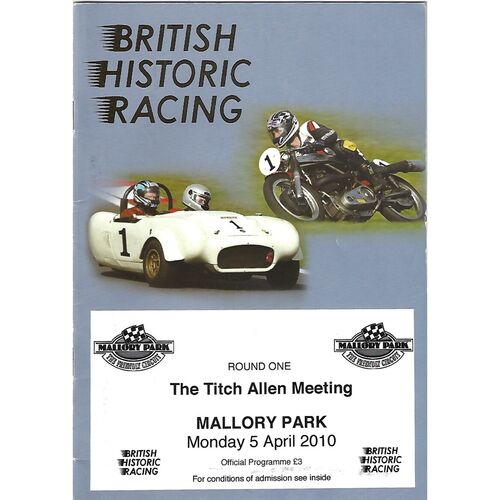 2010 Mallory Park The Titch Allen Motor Racing/Motor Cycle Race Meeting (05/04/2010) Motor Racing/Motor Cycle Racing Programme
