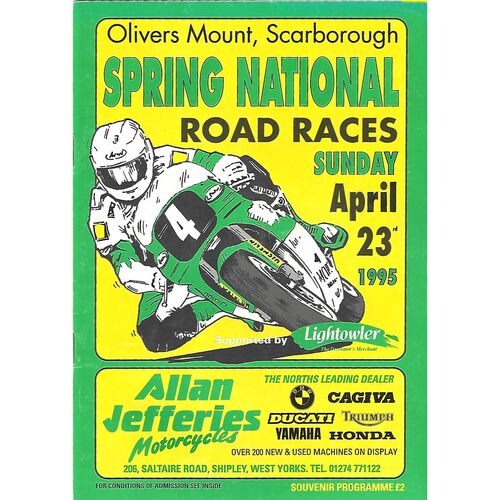 1995 Oliver’s Mount, Scarborough Spring National Road Race Motor Cycle Race Meeting (23/04/1995) Motor Cycle Racing Programme